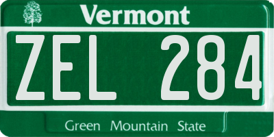 VT license plate ZEL284