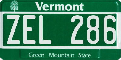 VT license plate ZEL286