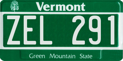 VT license plate ZEL291