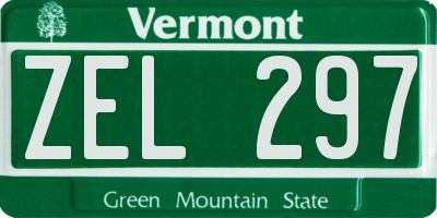 VT license plate ZEL297
