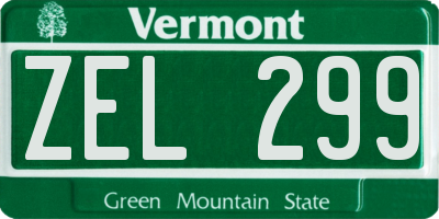 VT license plate ZEL299