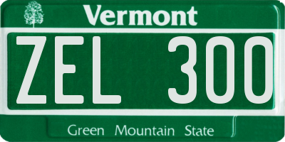 VT license plate ZEL300