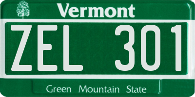 VT license plate ZEL301