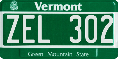 VT license plate ZEL302