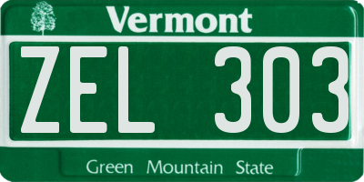 VT license plate ZEL303