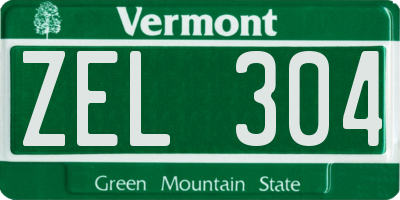 VT license plate ZEL304