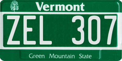VT license plate ZEL307