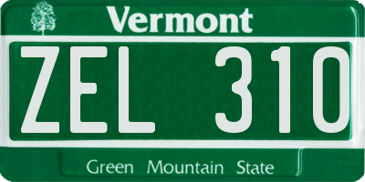 VT license plate ZEL310
