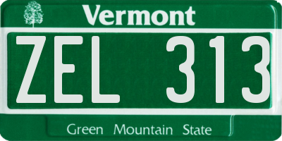 VT license plate ZEL313