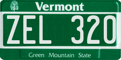 VT license plate ZEL320