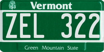 VT license plate ZEL322