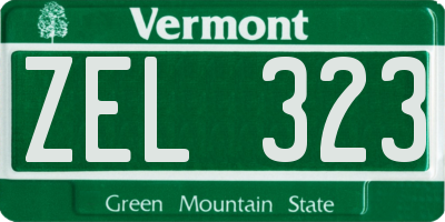 VT license plate ZEL323
