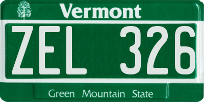 VT license plate ZEL326