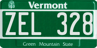 VT license plate ZEL328