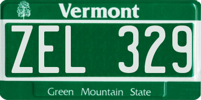 VT license plate ZEL329