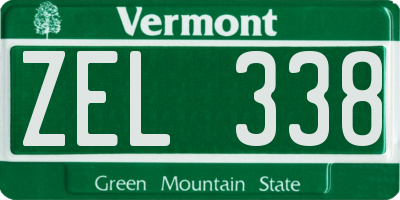 VT license plate ZEL338