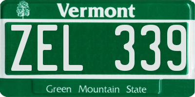 VT license plate ZEL339