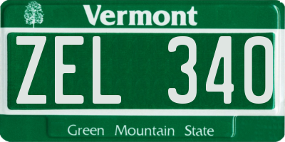 VT license plate ZEL340
