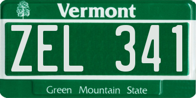 VT license plate ZEL341