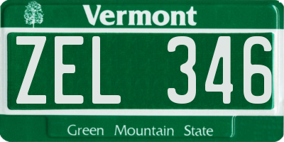 VT license plate ZEL346