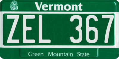 VT license plate ZEL367