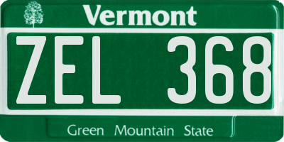 VT license plate ZEL368