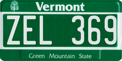 VT license plate ZEL369