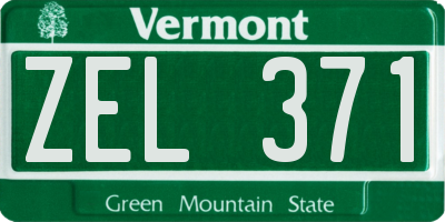 VT license plate ZEL371