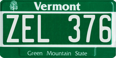 VT license plate ZEL376