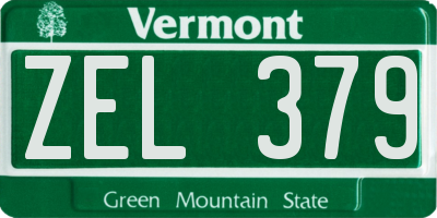 VT license plate ZEL379
