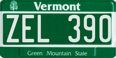 VT license plate ZEL390