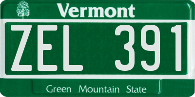 VT license plate ZEL391