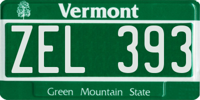 VT license plate ZEL393