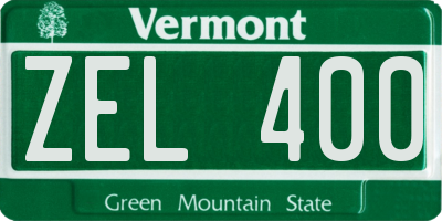VT license plate ZEL400