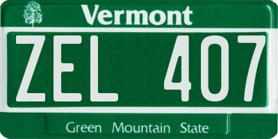 VT license plate ZEL407