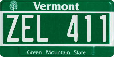 VT license plate ZEL411