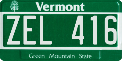VT license plate ZEL416