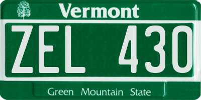 VT license plate ZEL430