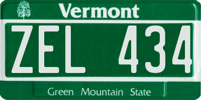 VT license plate ZEL434