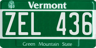 VT license plate ZEL436