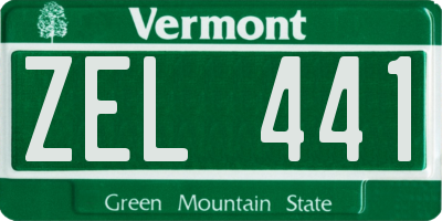 VT license plate ZEL441