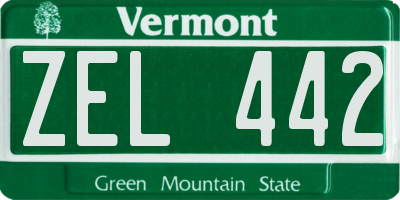 VT license plate ZEL442