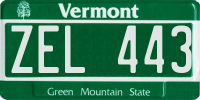VT license plate ZEL443