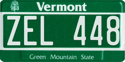 VT license plate ZEL448