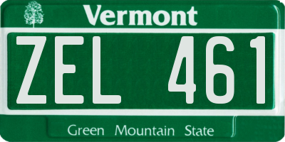 VT license plate ZEL461