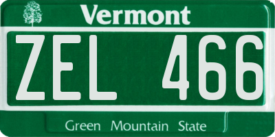 VT license plate ZEL466
