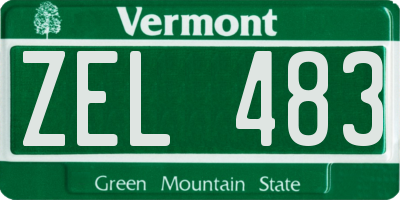 VT license plate ZEL483