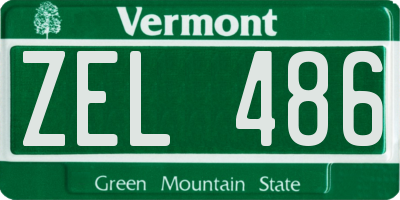 VT license plate ZEL486