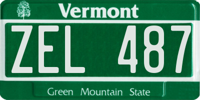 VT license plate ZEL487