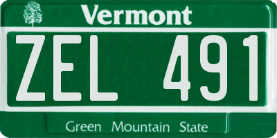 VT license plate ZEL491